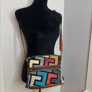 Spring Step L’Artiste Leather Patchwork Crossbody Bag indie academia boho purse